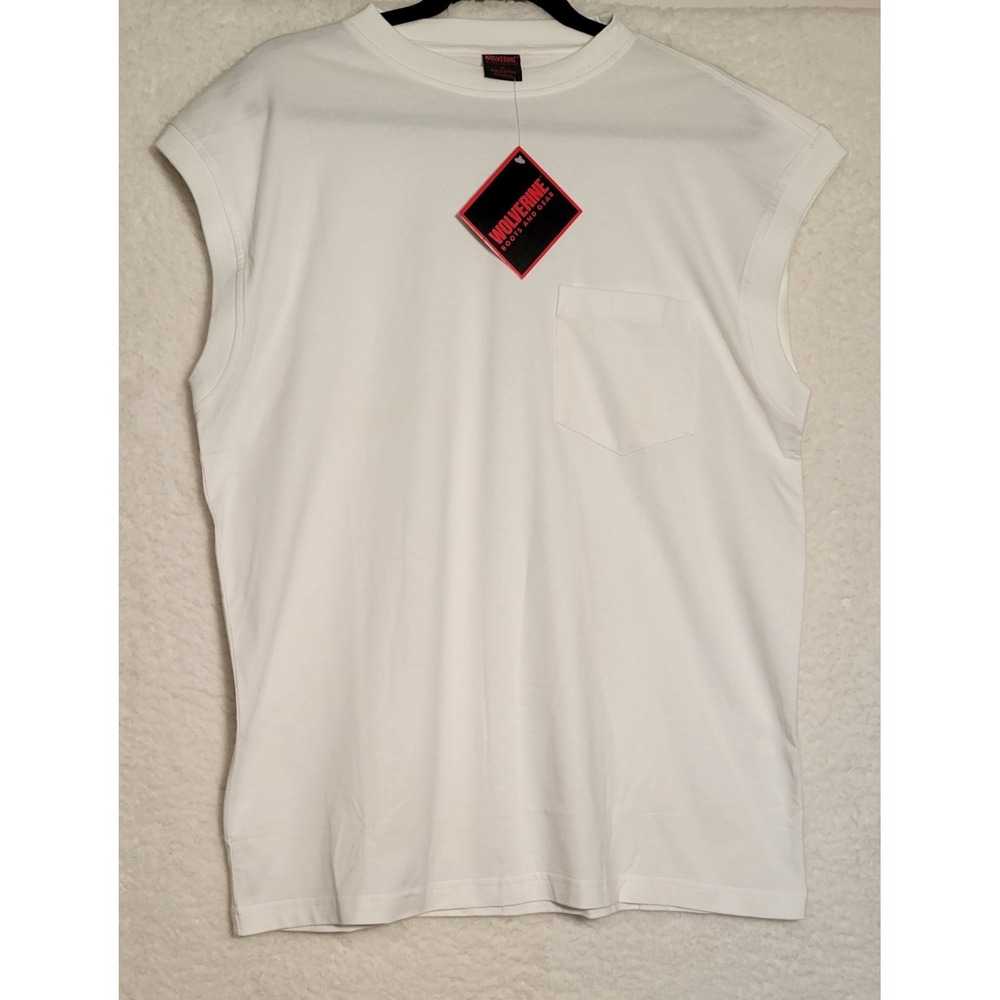 Wolverine Shirt Mens White‎ NWT Sleeveless Work Tshirt Size Medium New 0168